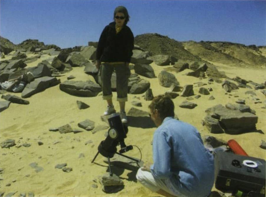 Telescope setup in the desert
